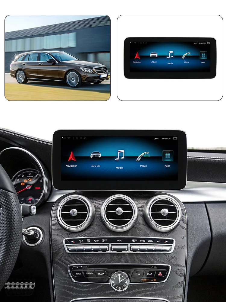 Android 9,0 8 ядерный 4+ 64G Автомобильный dvd Радио мультимедийный плеер gps Navi или Mercedes Benz c-класс W205 S205 NTG5.0