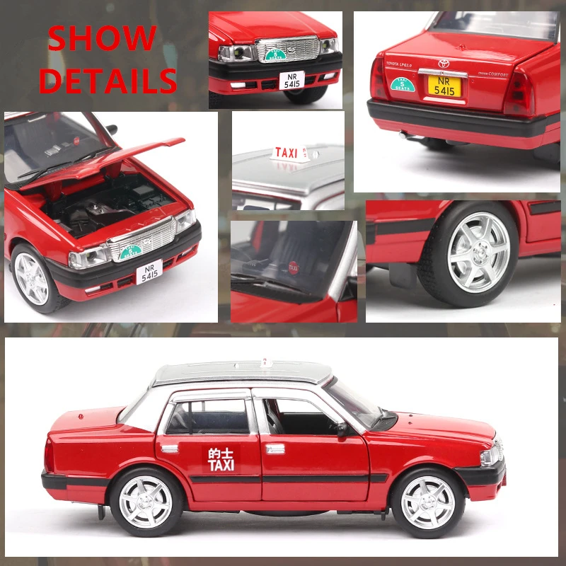 1:32 Toyota Crown Hong Kong такси моделирование Моделирование сплав модель автомобиля коллекция подарок Выдвижной Автомобиль