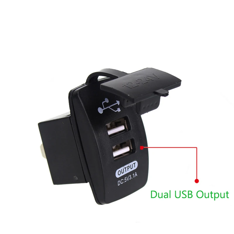 12 V-24 V Мини двойной микро порт USB разъем Автомобиль Мотоцикл гнездо для автомобильного прикуривателя 5V 3.1A автомобиля Зарядное устройство с Водонепроницаемый Панель