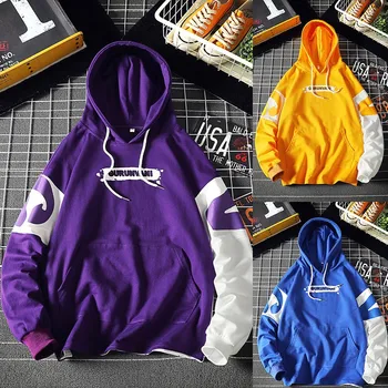 

Men's Hoodies Men Winter Fleece Harajuku Japanese Streetwear Hip Hop Yellow Hoodie Men Sweatshirts Sweatshirt Male