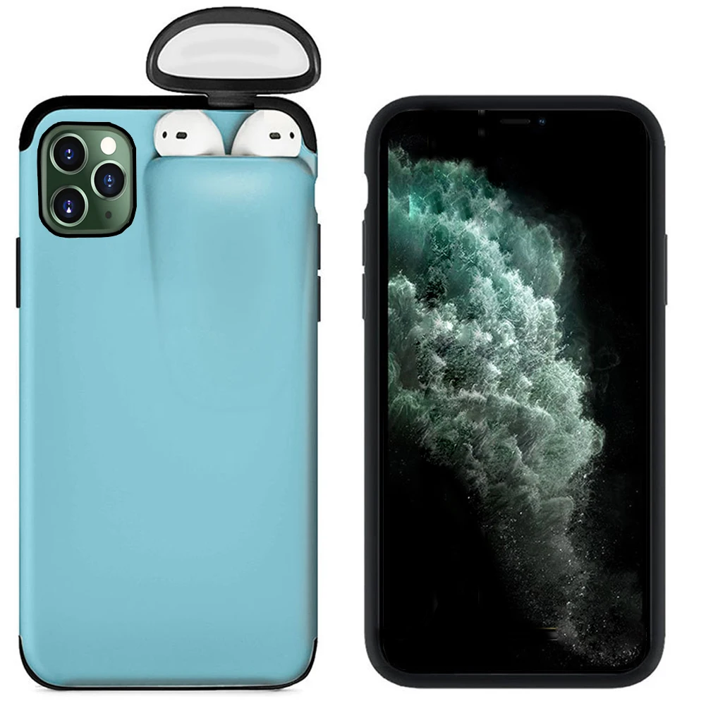 Blue Jetjoy чехол для iPhone 11 Pro Max чехол Xs Max Xr X 10 8 7 Plus чехол для AirPods 2 1 держатель Жесткий Чехол для AirPods чехол Лидер продаж - Цвет: Blue