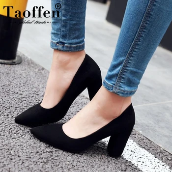 

Taoffen 6 Color Pumps Woman Spring Pointed Toe Party Slip On Wedding Shoes Women High Heel Office Pumps Footwear Size 33-43