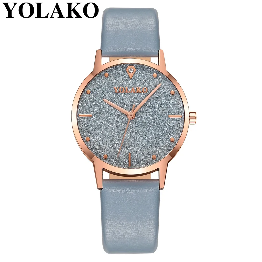 as photo YOLAKO часы Relogio Feminino женские часы люксовый бренд Модные Простые матовые женские часы с кожаным ремешком подарок Reloj Mujer 30 - Цвет: as photo