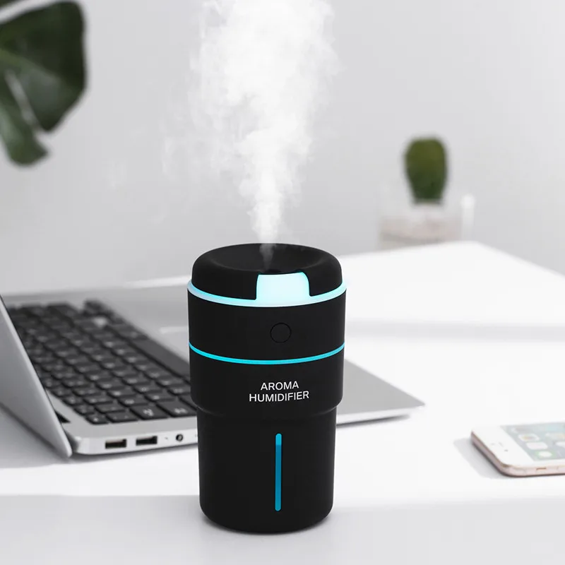 ELOOLE 320ml Mini Air Humidifier With Battery Cup Ultrasonic Humidifier For Home USB Aroma Diffuser