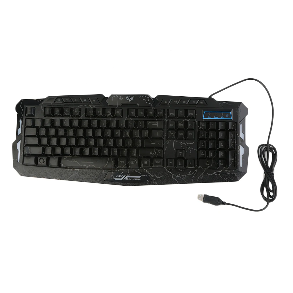 Backlighting Crack Luminous Gaming Computer Keyboard Waterproof durable Multimedia function Waterproof Keyboard