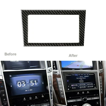 

Carbon Fiber Car Inner Console GPS Navigation Screen Frame Cover Trim Sticker Decor For Infiniti Q50 Q60 2014-2019 Car Styling