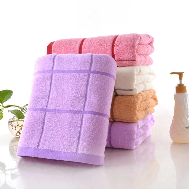 

Grid Thicken Cotton Bath Towel Face Towel Washcloth Natural Absorbent Eco-friendly Beauty Sports Towels