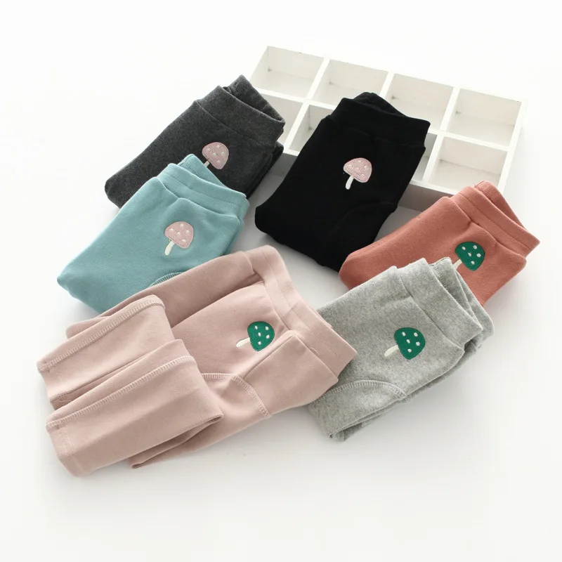

Small Mushroom Embroidered Joint Leggings 18 Autumn Versatile Girls' Trousers Childrenswear 72503