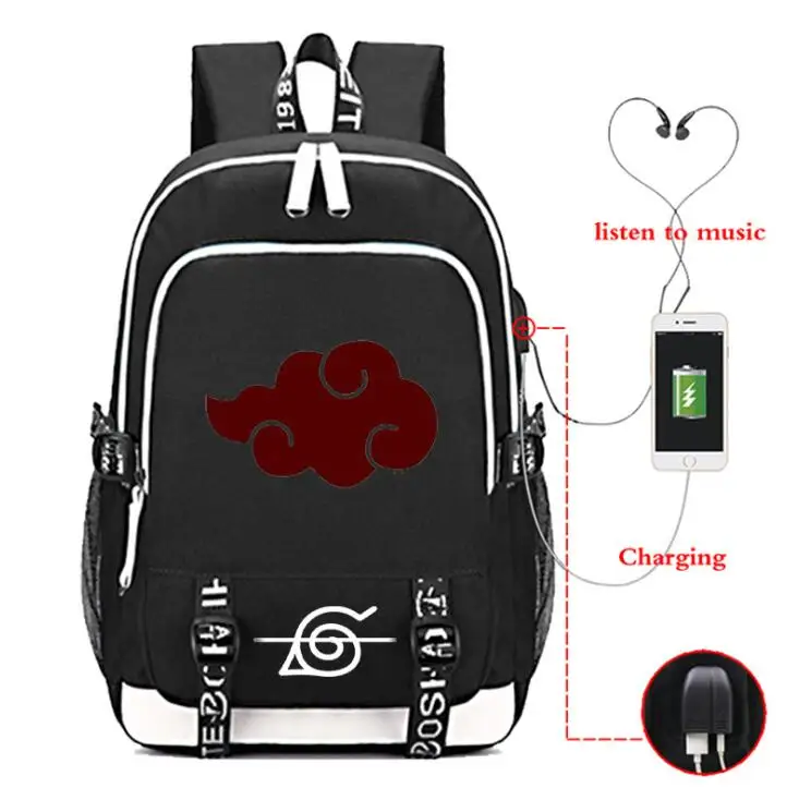 Наруто рюкзак Uzumaki Наруто Модный usb рюкзак для ноутбука для девочек мальчиков подростков детская классная книжная сумка - Цвет: 26