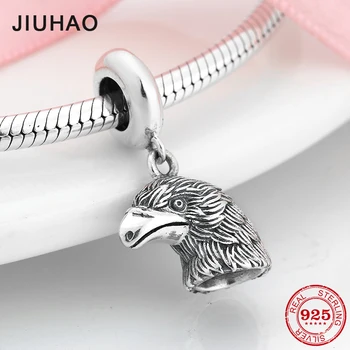 

Hot Sale 925 Sterling Silver charms Fierce Eagle shape Charm Beads Fit JIUHAO diy charms Silver 925 original Bracelet Pendants