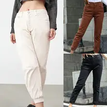 Useful Denim Pants Comfy Bandage Cuffs Button Women Denim Trousers  Women Trousers    Pencil Pants
