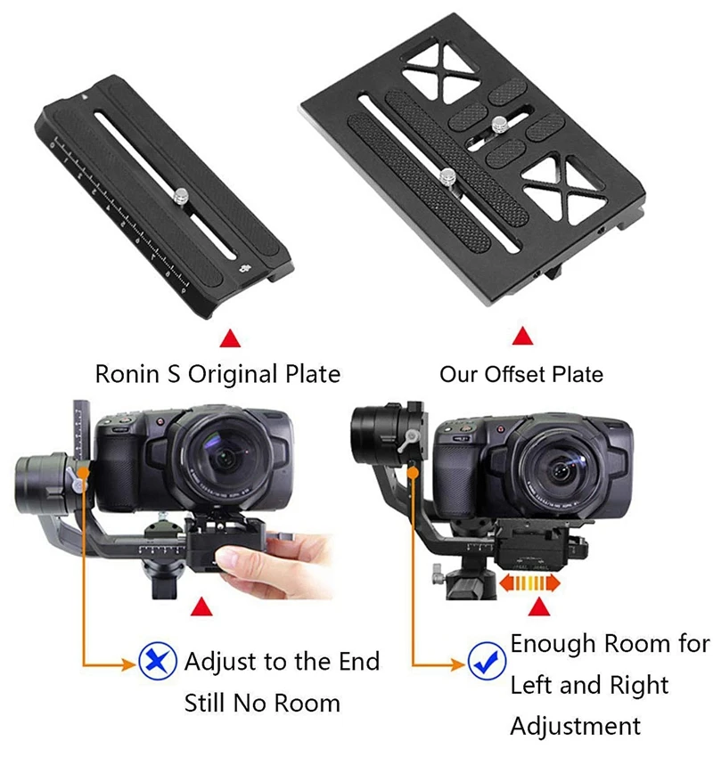 Ronin S Gimbal Монтажная офсетная пластина для Bmpcc 4K Blackmagic крепление для Ronin S Gimbal быстросъемная пластина аксессуары