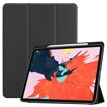 

Tri-Fold Pen Slot Solid Color Flat Shell with Sleep Function for iPad Pro 12.9/11/10.2/10.5/Mini5/5/Air9.7 Protective Shell/Skin