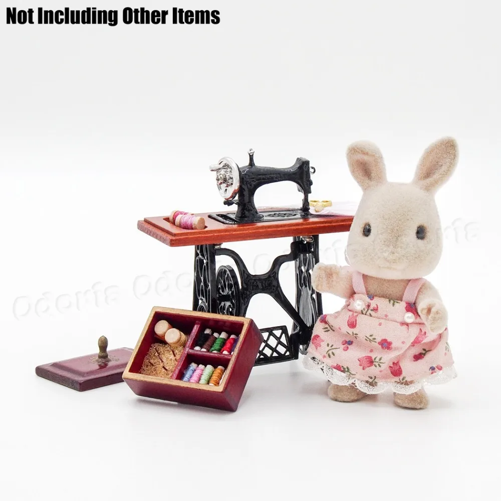 Odoria 1:12 миниатюрная винтажная старомодная швейная машина с высокими деталями кукольный домик мебельные аксессуары спальня гостиная