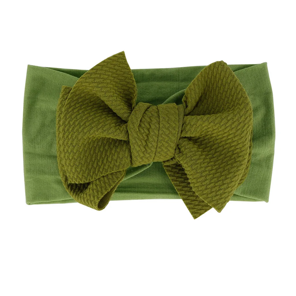 Green MUQGEW Детские Дети для девочек, с бантом, с головной повязкой, Модная одежда для детей, Детская мода Детская повязка для волос с бантиком, эластичная повязка для волос, аксессуары на голову# ES - Цвет: Green