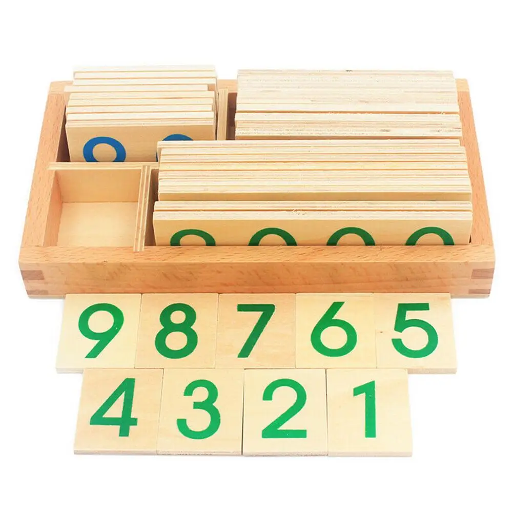 

Montessori Educational Wooden Digital Number 1-9000 Cards Mathematics Learning Educational Kids Toy children recognize Numbers