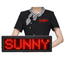 Цифровой программируемый экран для удостоверения личности, электрическая перезаряжаемая Горизонтальная прокрутка, светодиодная прокрутка, USB именная табличка, вывеска, панель