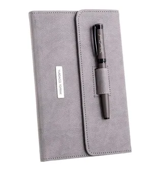 

Personalized Metal Ballpoint Pen Locked Faux Leather Notebook