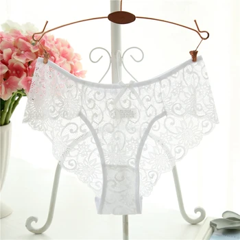 

Sexy Panties Underwear Sexy Big Size High-Crotch Transparent Briefs Floral Bow Soft Culotte Soft Underpants Lingerie S-XL