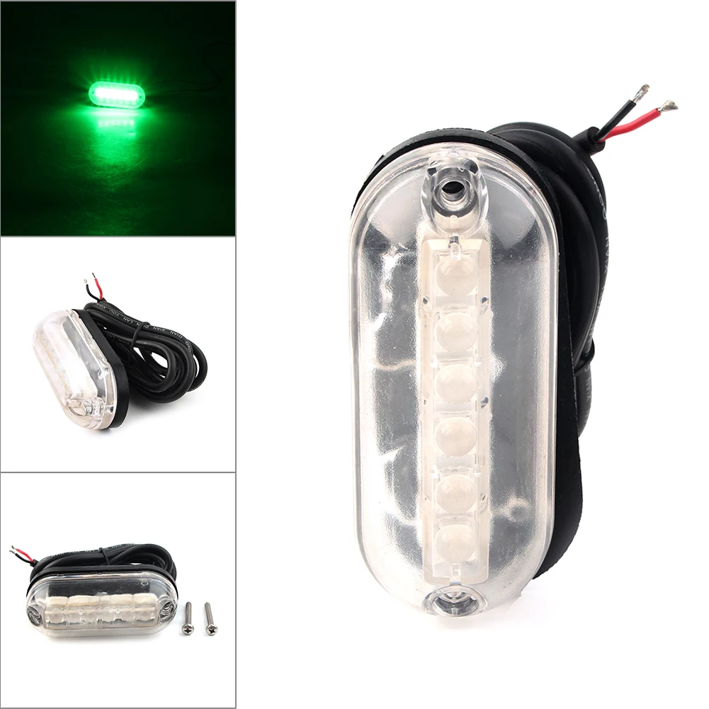 12V6LedMarineBoatUnderwaterGreenLightWaterproofSurfaceMount