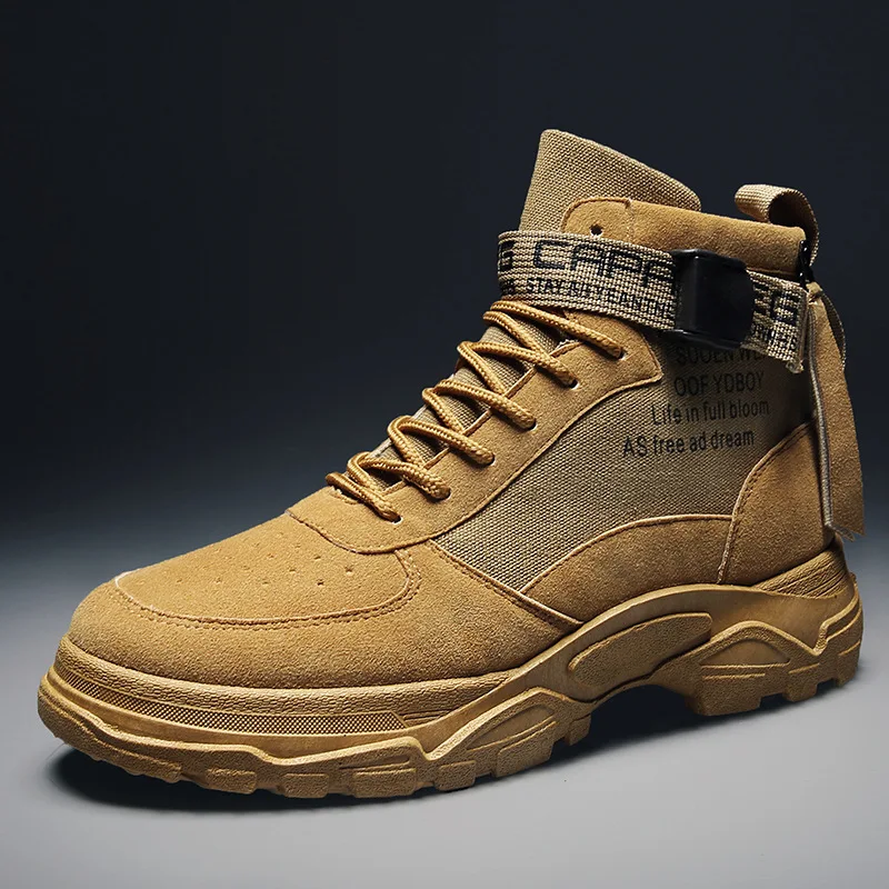 

[Plush warm work wear shoes and boots series] British trend outdoor cold resistant shoes high top Martin boots