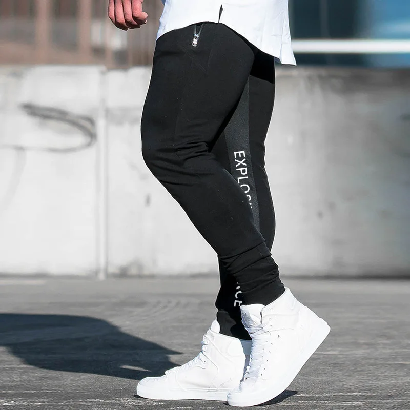 Новые спортивные и свободные штаны для фитнеса, мужские обтягивающие штаны для пробежек и тренировок