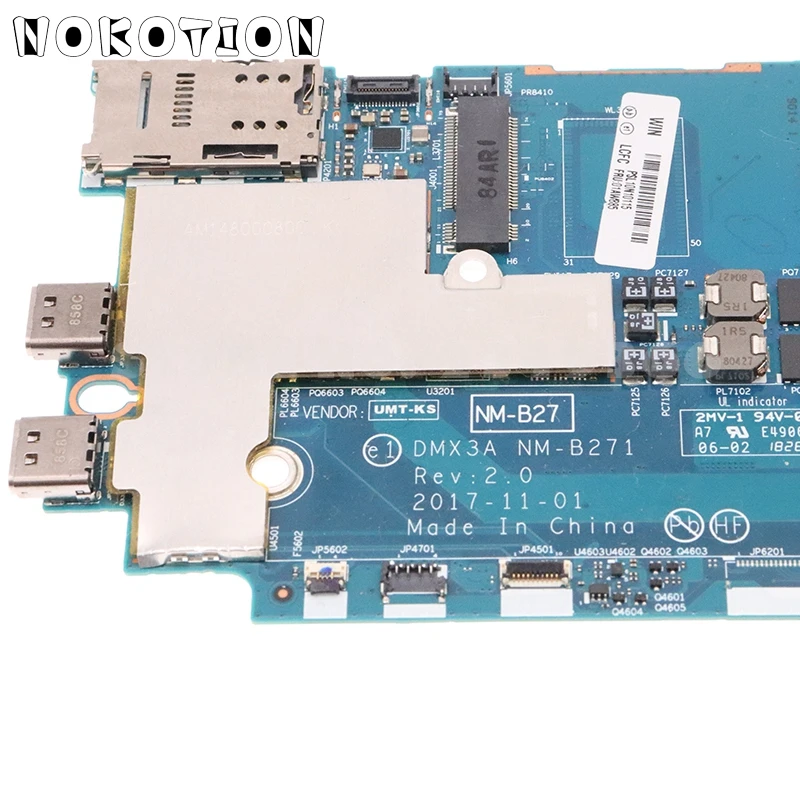 NOKOTION For Lenovo ThinkPad X1 Tablet Evo Motherboard SR3L9 I5-8350U CPU UHD 620 8G RAM 01AW885 DMX3A NM-B271