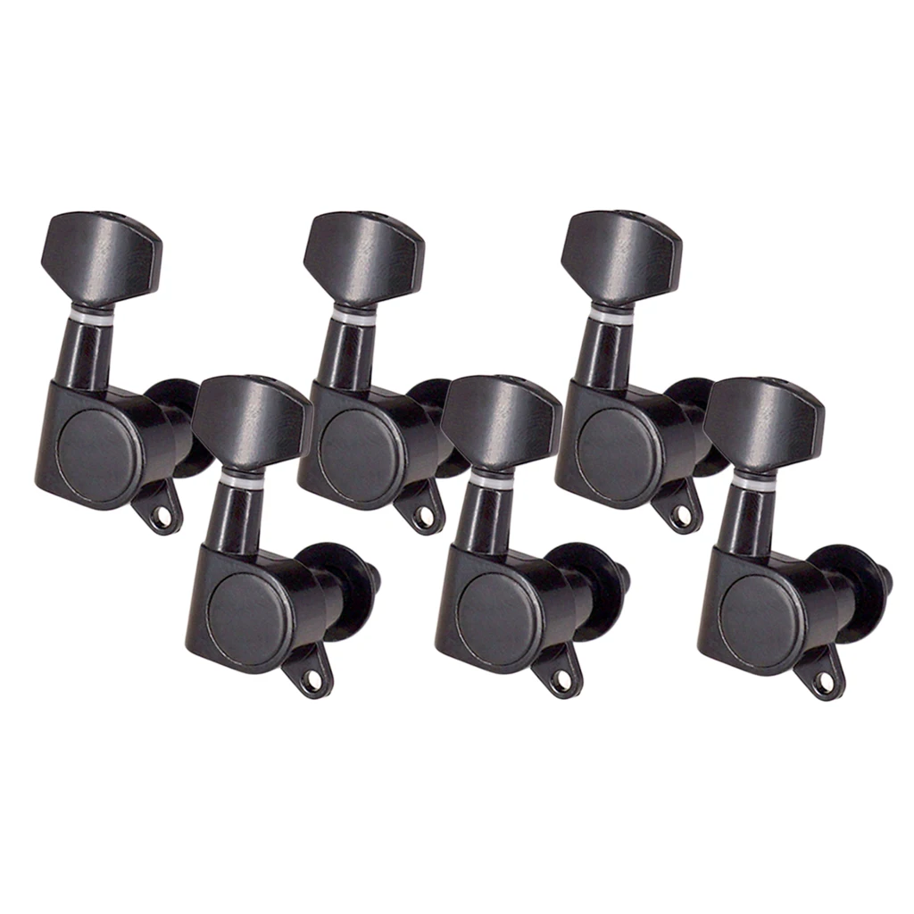 6R 6 Pcs Guitar String Tuning Pegs Tuner Machine Heads Knobs Tuning Keys for Acoustic or Electric Guitar, Black
