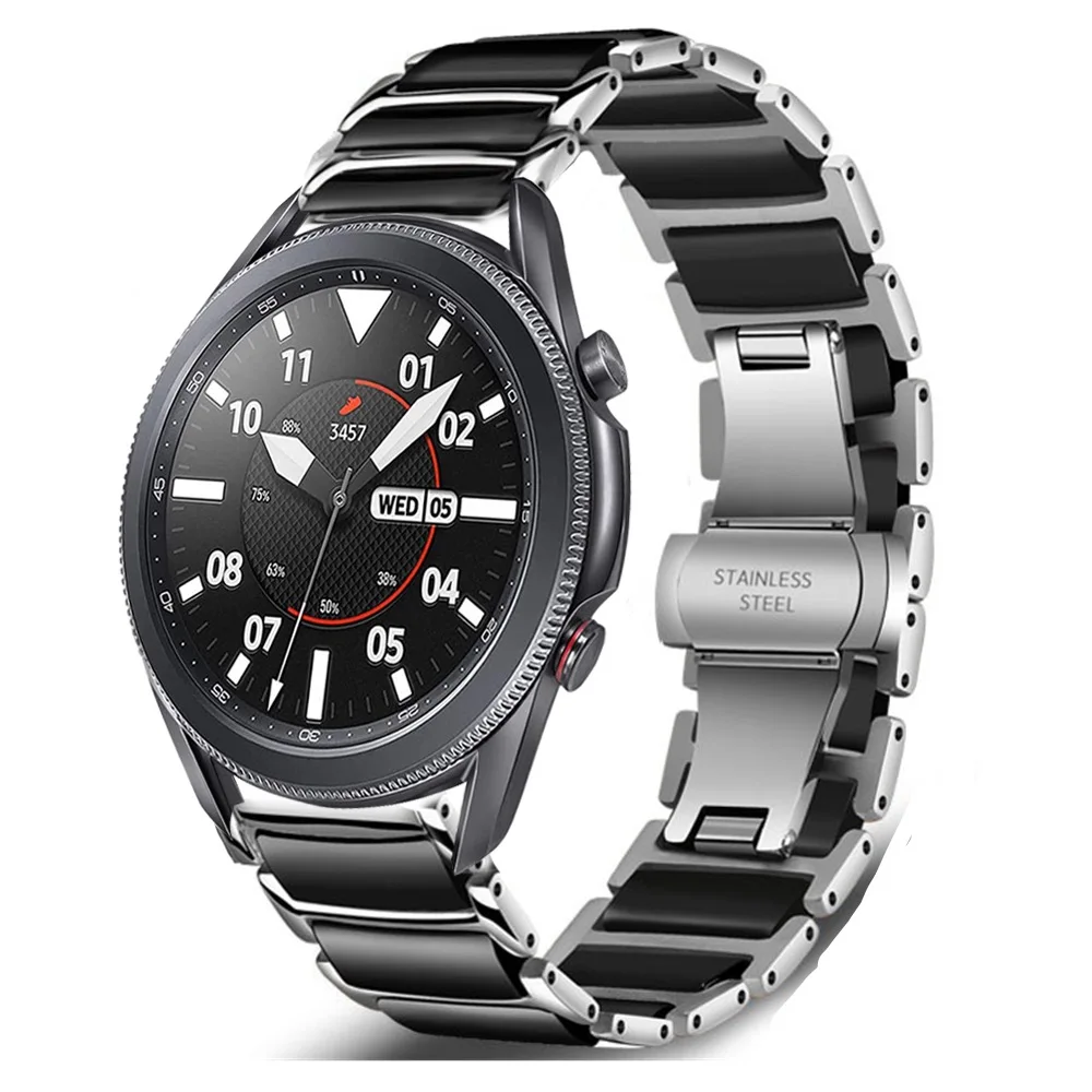 

Ремешок керамический и металлический для Samsung Galaxy Watch 46 мм/Active 2 42 мм/Huawei Watch GT GT2/Amazfit GTR, ремешок 22 мм 20 мм