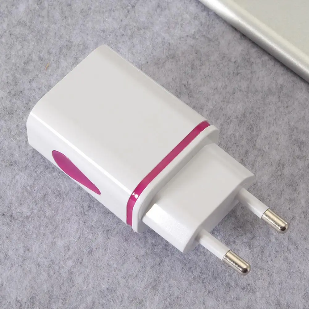 EU Универсальный телефон 2.1A 5 в светодиодный 2 USB зарядное устройство для дома и путешествий быстрое зарядное устройство адаптер для путешествий EU/US вилка USB зарядное устройство - Тип штекера: EU