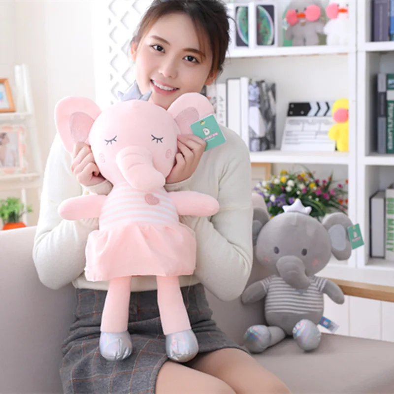 1 шт. 50 см Kawaii слон плюшевая игрушка мягкая детская подушка для сна на спине Милое Чучело слонов Детские куклы-модели ребенка Рождественский подарок для девочки