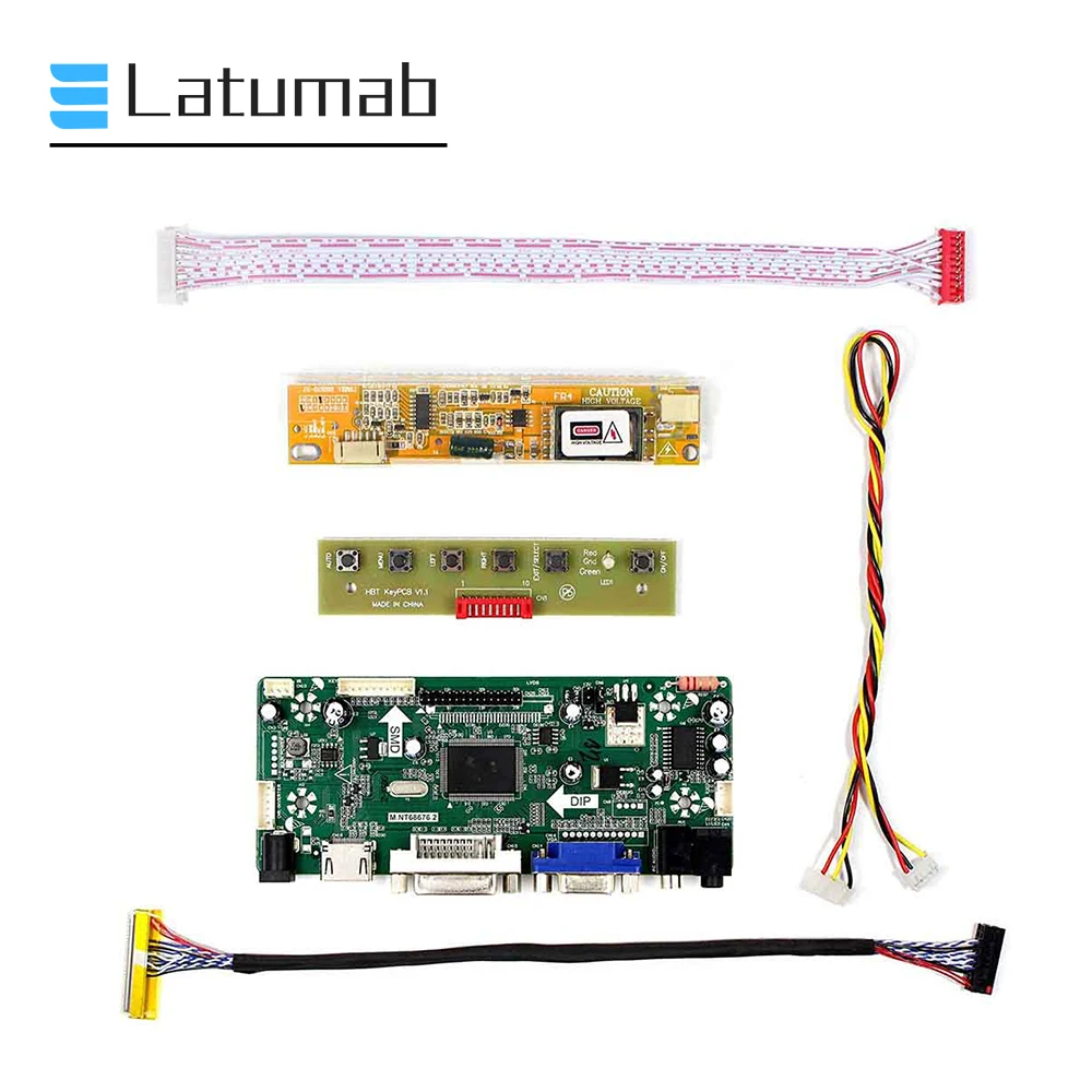 

Latumab New Kit for LTD121EXVV ( HDMI+DVI+VGA ) LCD Screen Controller Board NT68676 Free shipping