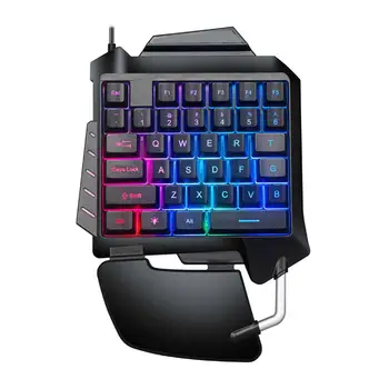

D15 Ergonomic One-Handed Mechanical Gaming Keyboard RGB Backlit Portable Mini Gaming Keypad Game Controller for PC PS4 Xbox Game