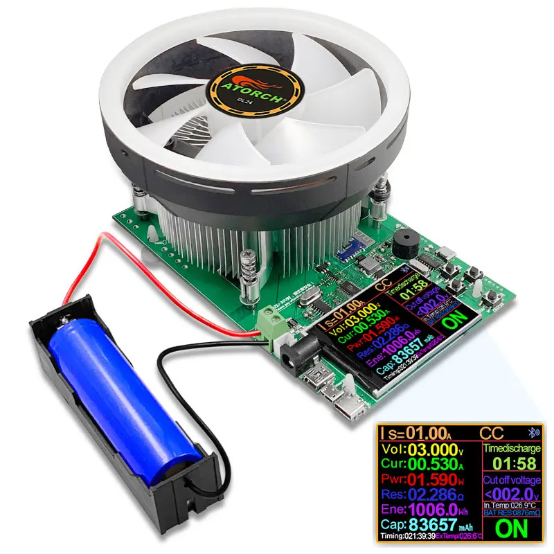 180W DC tester APP electronic load lithium battery capacity monitor discharge charge power meter supply checker + PD/QC Trigger 4