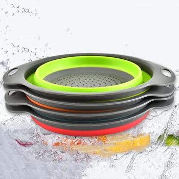 

1 Pcs Portable Drain Basket Plastic Folding Filter Fruit Basket For RetracTable Kitchen Sink Washing Basket