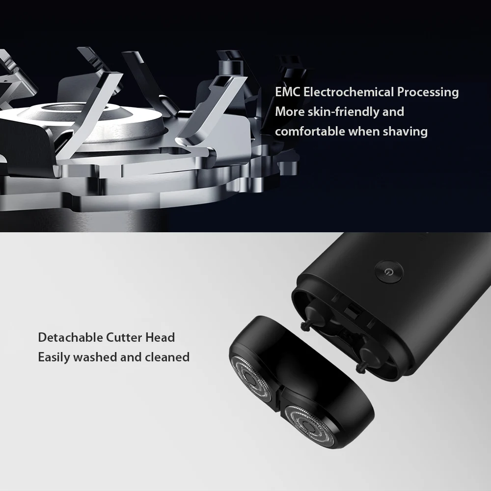 Xiaomi Mijia электробритва 2 плавающая головка Водонепроницаемая влажная сухая бритва двойное кольцо лезвие USB Перезаряжаемый станок для бритья для мужчин