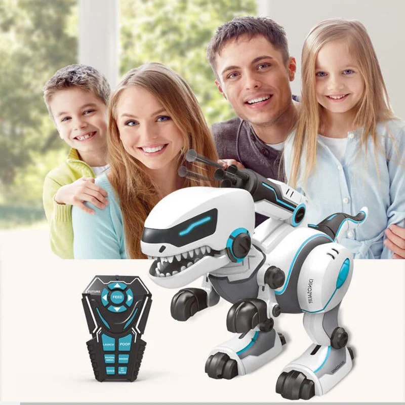 Remote Control Dinosaur Intelligent Robot Programming Feeding Launching Ball Dancing Singing Animal Dinosaur Boy Toy Gift