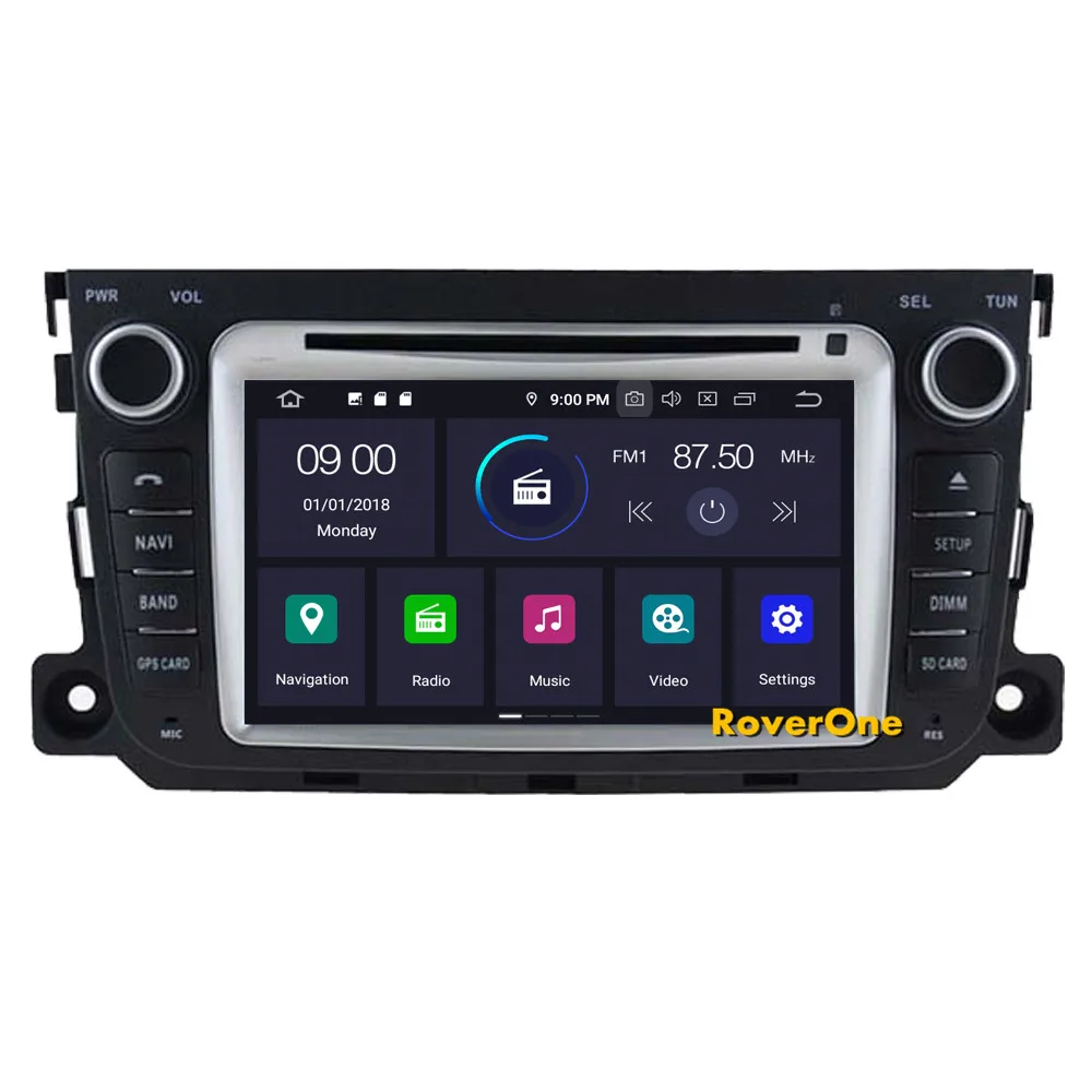 Top RoverOne Car Multimedia Player For Mercedes For Smart Fortwo 2012 2013 2014 2015 2016 Android 9.0 Radio Stereo GPS Navigation 6