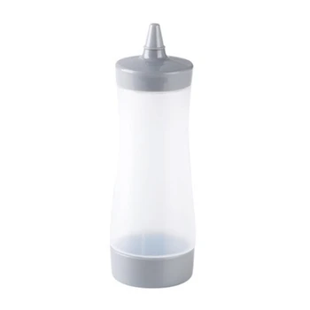 

Squeeze Bottle Kitchen Accessories Gravy Boat Plastic Sauce Vinegar Oil Ketchup Gravy Cruet Condiment Dispenser Grey + Transpare