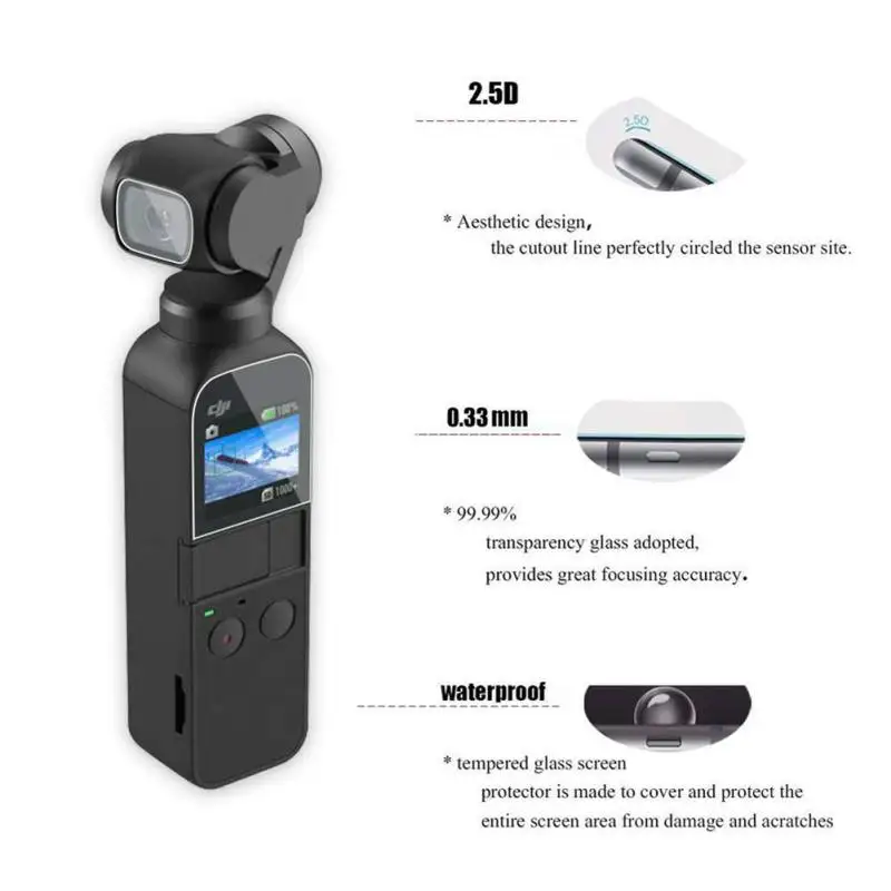Портативная защитная пленка на переднюю панель для объектива камеры DJI Osmo Pocket