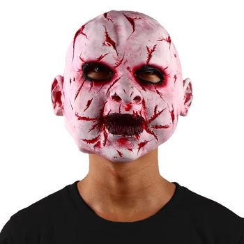 

New Product Scary Zombie Baby Face Mask Head Is Covered With Scars Halloween Party Headgear