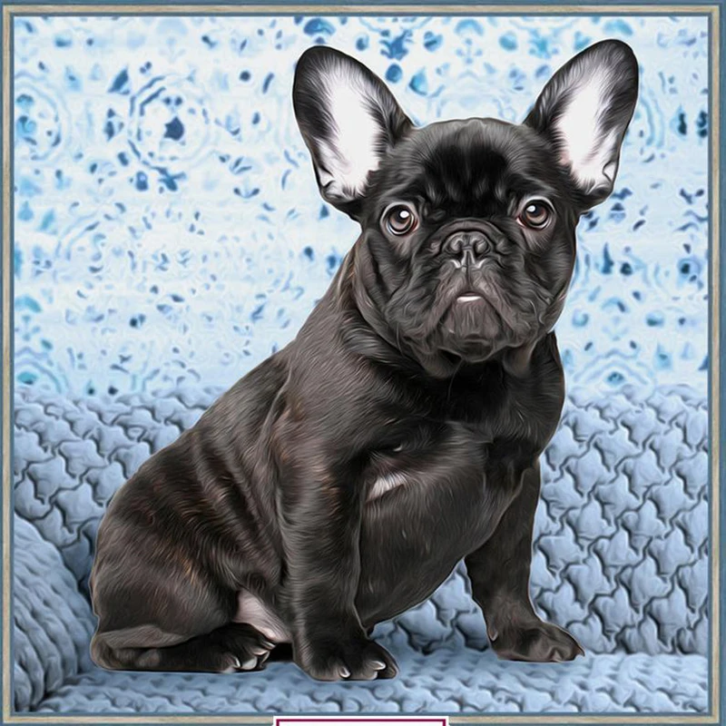 LZAIQIZG DIY Бриллиантовая мозаичная фигурка животного Pug собака рукоделие полная