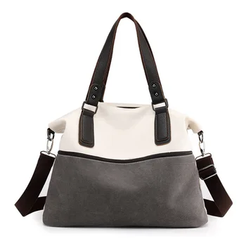 

Women's New Fashion Large-capacity Canvas Bag Tide Color Matching Large-capacity Handbag Messenger Shoulder Bag