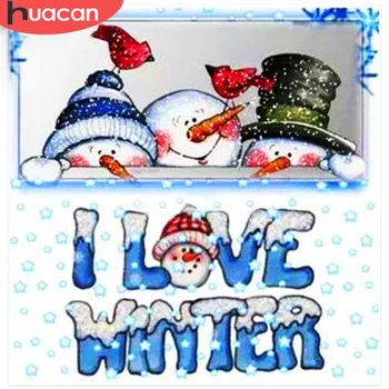 

HUACAN 5D DIY Diamond Painting Embroidery Christmas Snowman Cross Stitch Mosaic Landscape Handicraft Handmade Gift