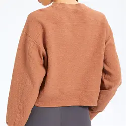 Nepoagym SWEAT Loose Fit Thick Ribbed Women Pullover Long Sleeves Sweatshirt Casual Tops Running Athletic Workout Yoga Shirts