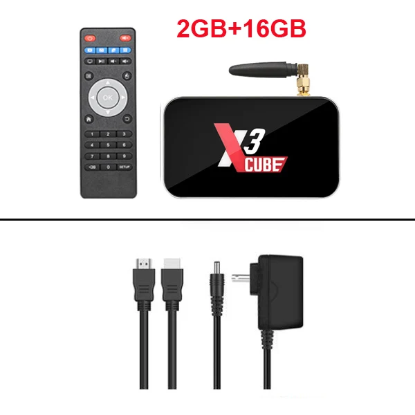 2GB 16GB ТВ приставка X3 PRO cube Android 9,0 Amlogic S905X3 ram 4GB 32GB 8K 2,4G 5G Wifi Bluetooth Youtube HDR Google Play Netfilx телеприставка - Цвет: 2GB 16GB