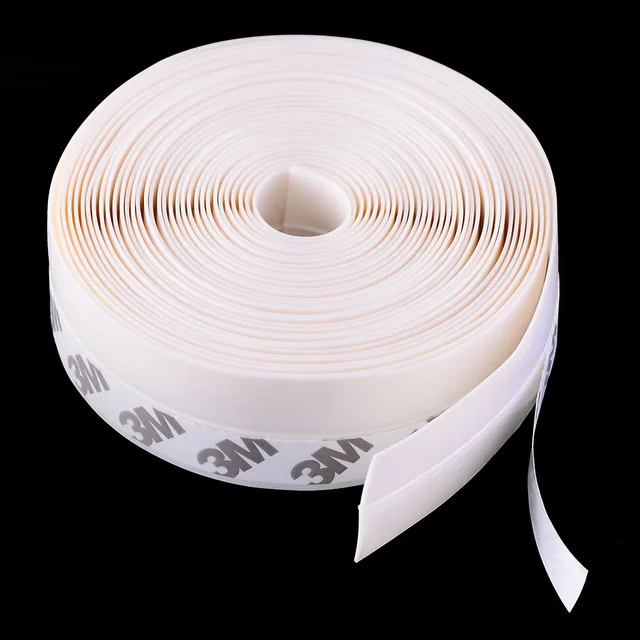 45mm X 3m Самоклеящаяся уплотнительная прокладка для двери, Погодная прокладка, силиконовая звукоизоляция, уплотнение окна, уплотнение пыли, насекомых, дверная прокладка 25 мм/35 мм/45 мм - Цвет: 45mm X 3m