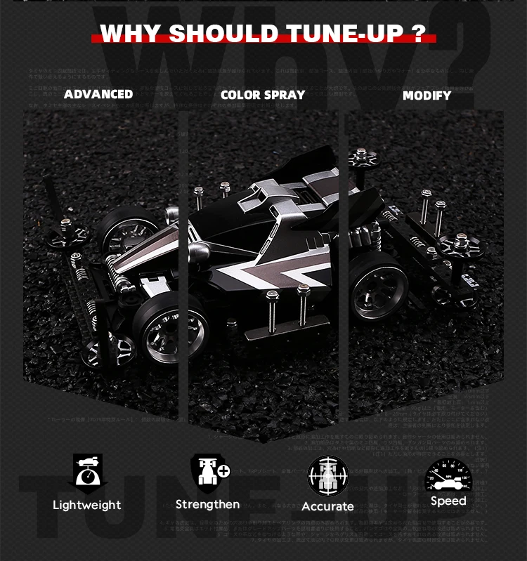 Tamiya 18625 модифицированный ремонт мини 4WD Dash 1 император(MS шасси) 1/32 Темный CNC VER