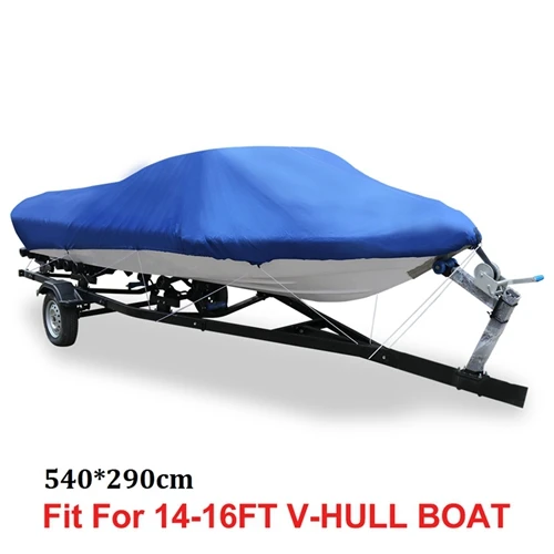 X AUTOHAUX 210D 540/570/700x280/300 см Trailerable чехол для лодки водонепроницаемый рыболовный лыжный бас катер v-образная форма черный чехол для лодки - Цвет: Blue 14-16FT