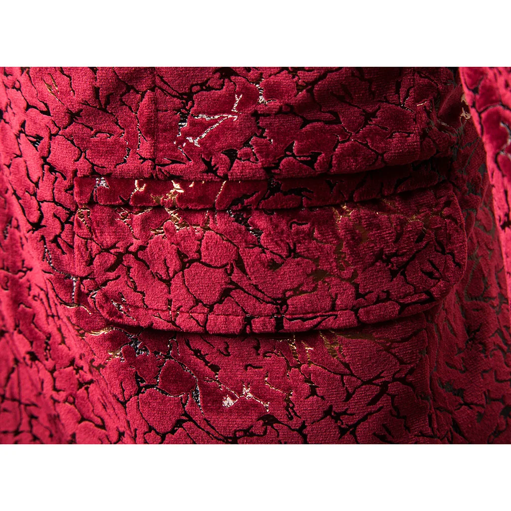 Bronzing Мужской Блейзер роскошный бренд с одной пуговицей двойной цвет костюм куртка мужская мода сцена для свадебной вечеринки костюм Homme 2XL